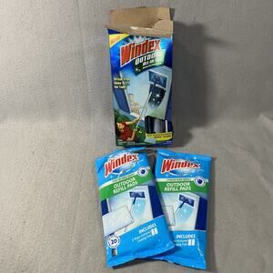 Windex Outdoor All In One Window Glass Cleaning Tool Starter Kit W/ Pads